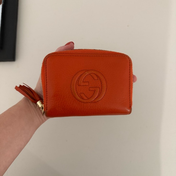 Gucci orange zipper wallet - Picture 7 of 8